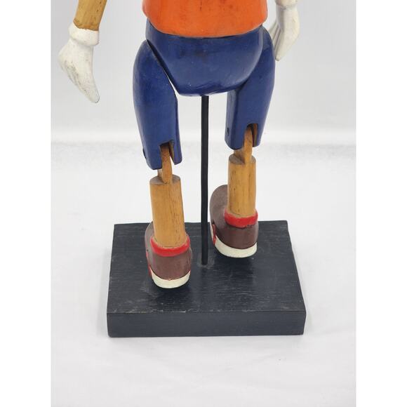 Rare Disney Mickey Mouse Marionette Puppet On Stand Vintage Collectible Wood 17" - Picture 7 of 15